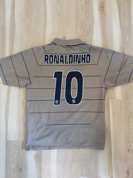 Barcelona 2003 Ronaldinho #10 Away Shirt - L