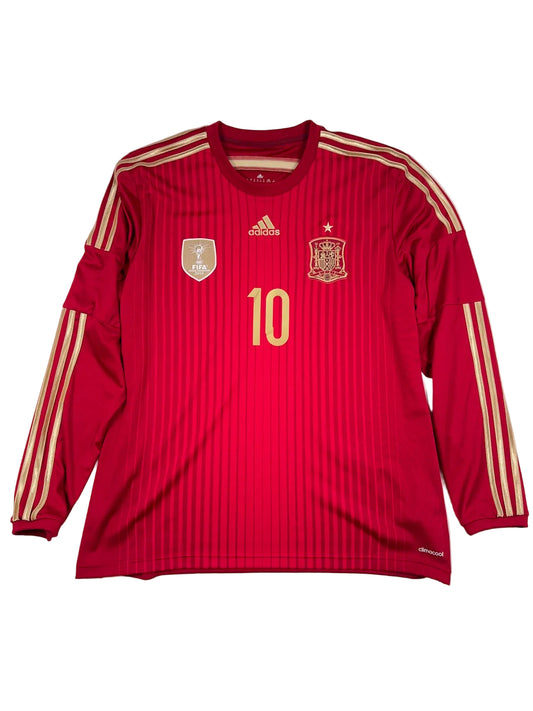 Spain 2014/15 Cesc Fabregas #10 Home Longsleeve Shirt - XL
