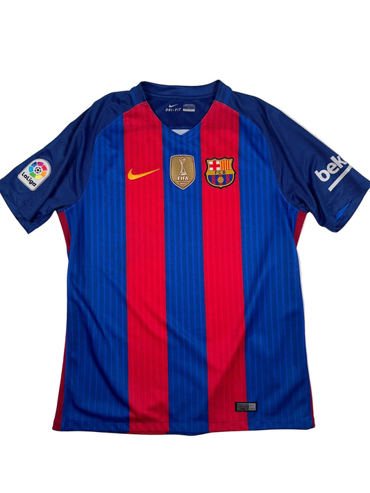 Barcelona 2016/17 Gerard Pique #3 Home Shirt - L