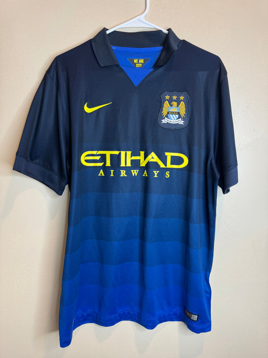Manchester City 2014/15 Sergio Kun Aguero #10 Away Shirt | Retro Screamers