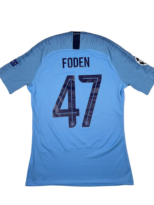 Manchester City 2018/19 Phil Foden #47 UCL Pro-Stock Home Shirt - M