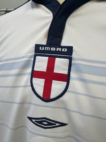England 2003 Scholes #8 Home Reversible w/ Euro 2004 Patches - XL