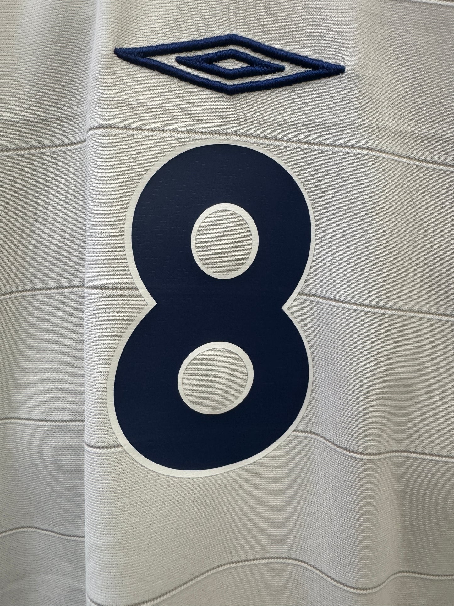 England 2003 Scholes #8 Home Reversible w/ Euro 2004 Patches - XL
