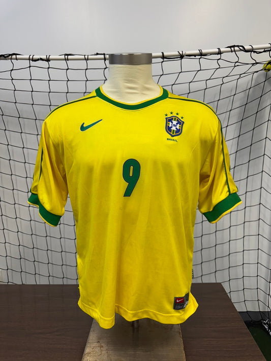 Brazil 1998 Ronaldo #9 Home - L