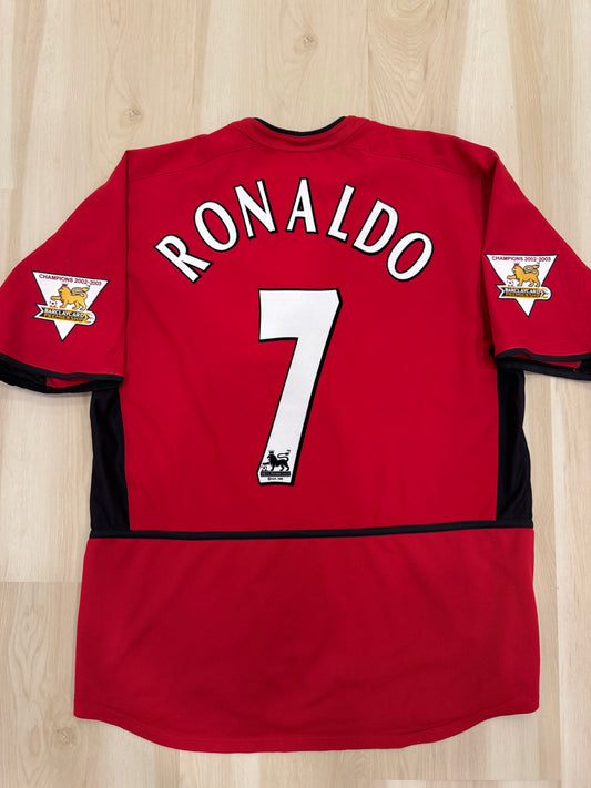 Manchester United 2003 Ronaldo #7 Home Shirt w/ Patches - L