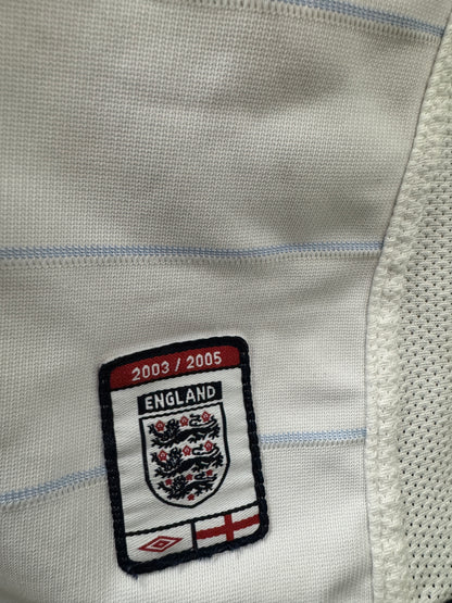 England 2003 Scholes #8 Home Reversible w/ Euro 2004 Patches - XL