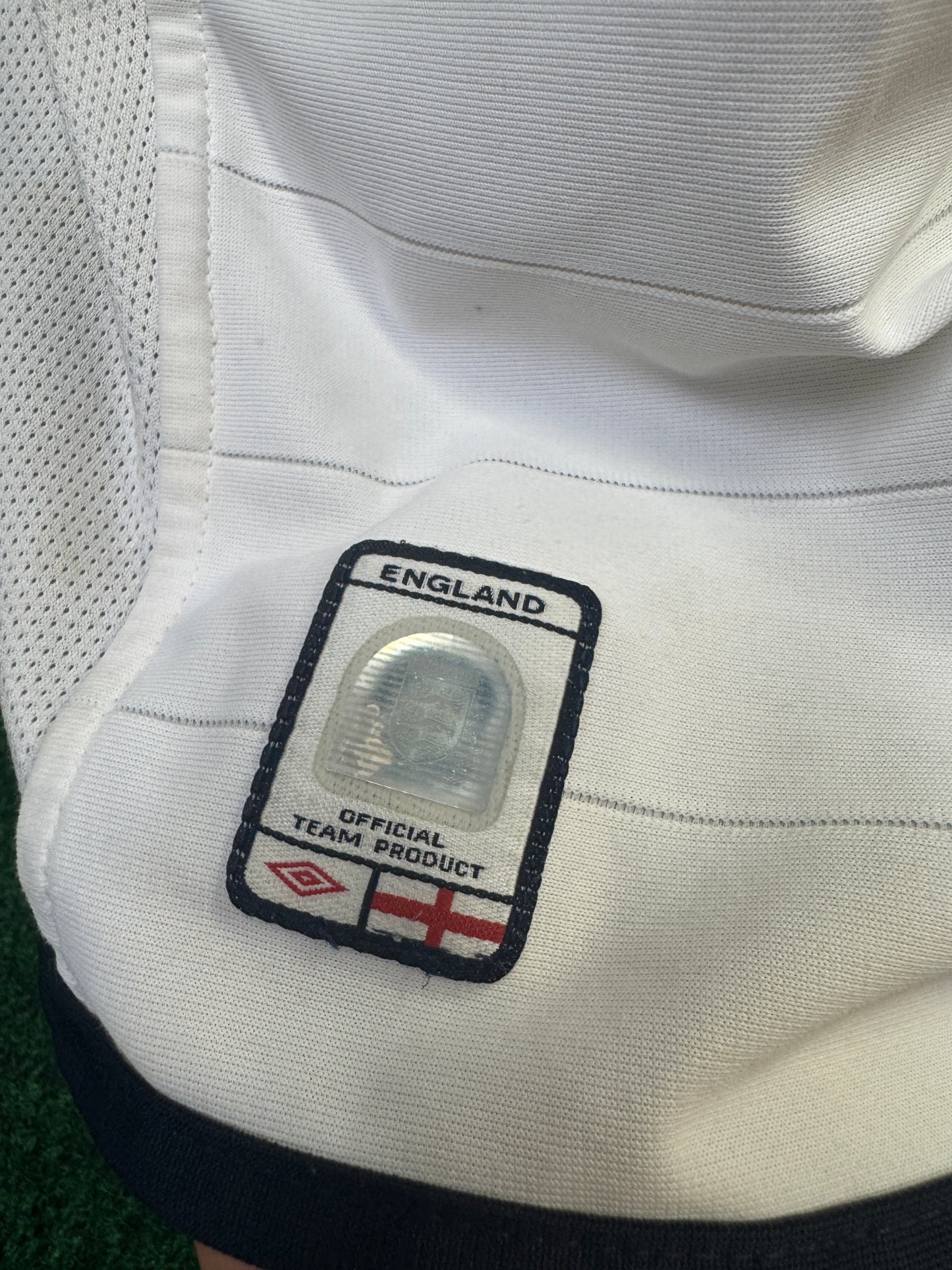 England 2003 Scholes #8 Home Reversible w/ Euro 2004 Patches - XL