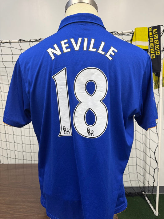 Everton 2011 Neville #18 Home w/ patches - XL