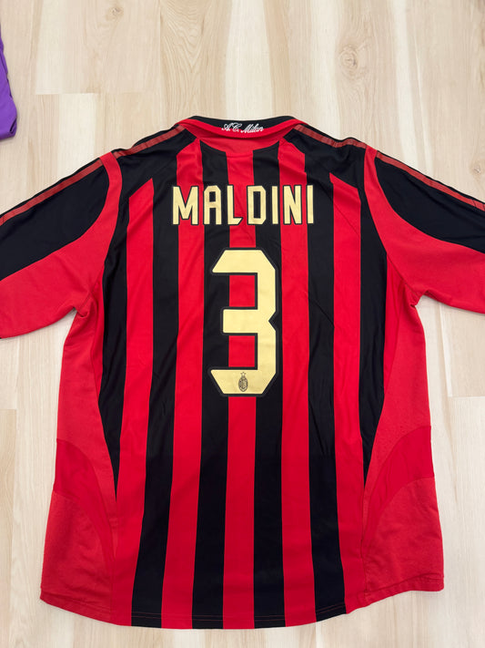 AC Milan 2005 Maldini #3 Home Shirt - XL