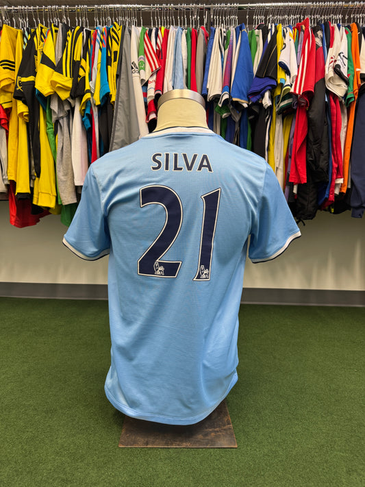 Manchester City 2013/14 David Silva #21 Home Shirt | Retro Screamers