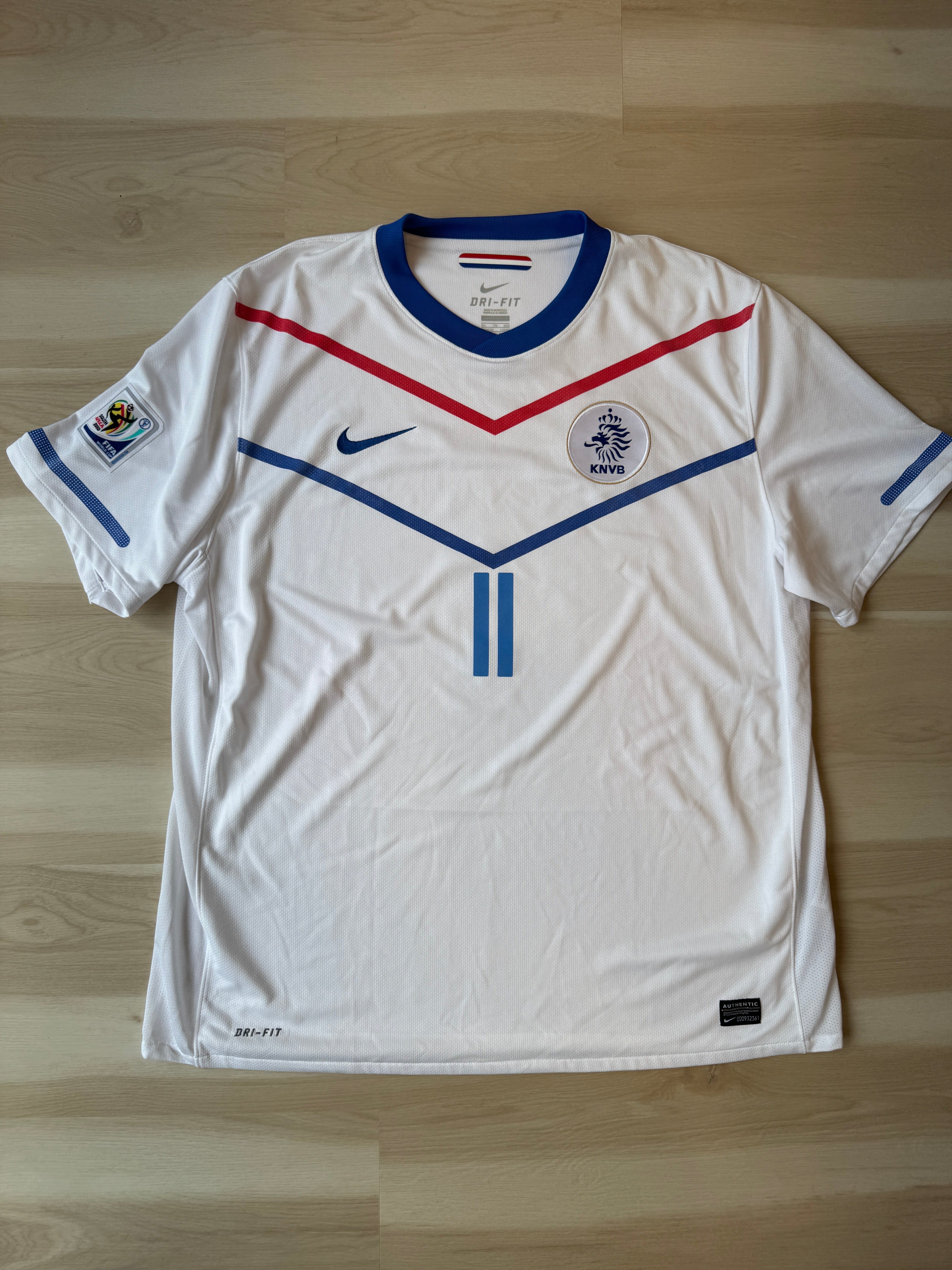 Netherlands 2010 Robben #11 Away Shirt w/ Patches - XXL