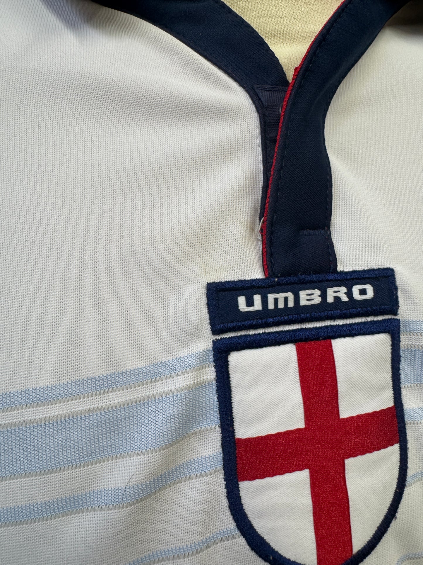 England 2003 Scholes #8 Home Reversible w/ Euro 2004 Patches - XL
