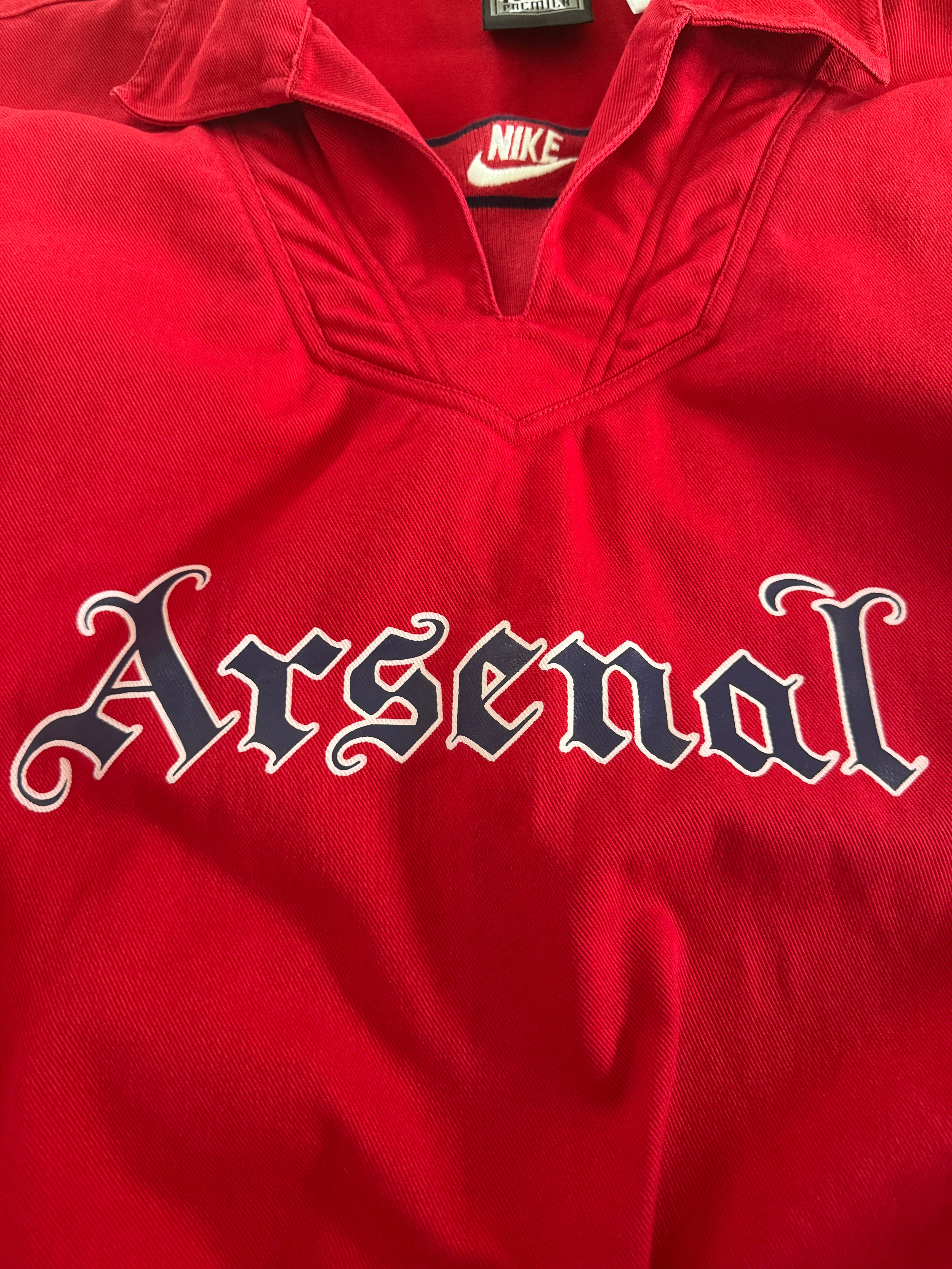 Arsenal 1994/95 Red Denim Drill Jacket | Retro Screamers