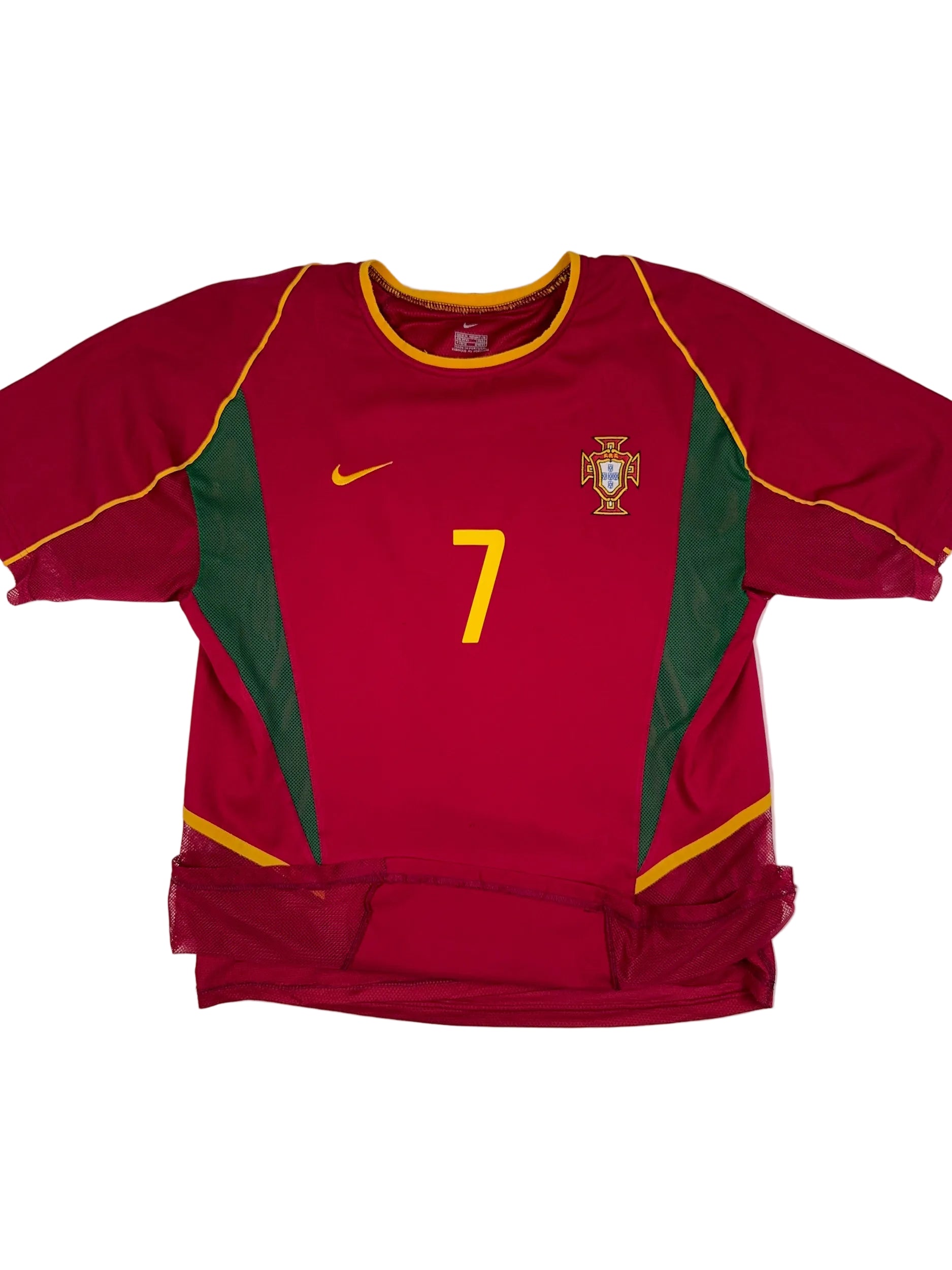 Portugal 2002/04 Figo #7 Dual Layer Home Shirt - M