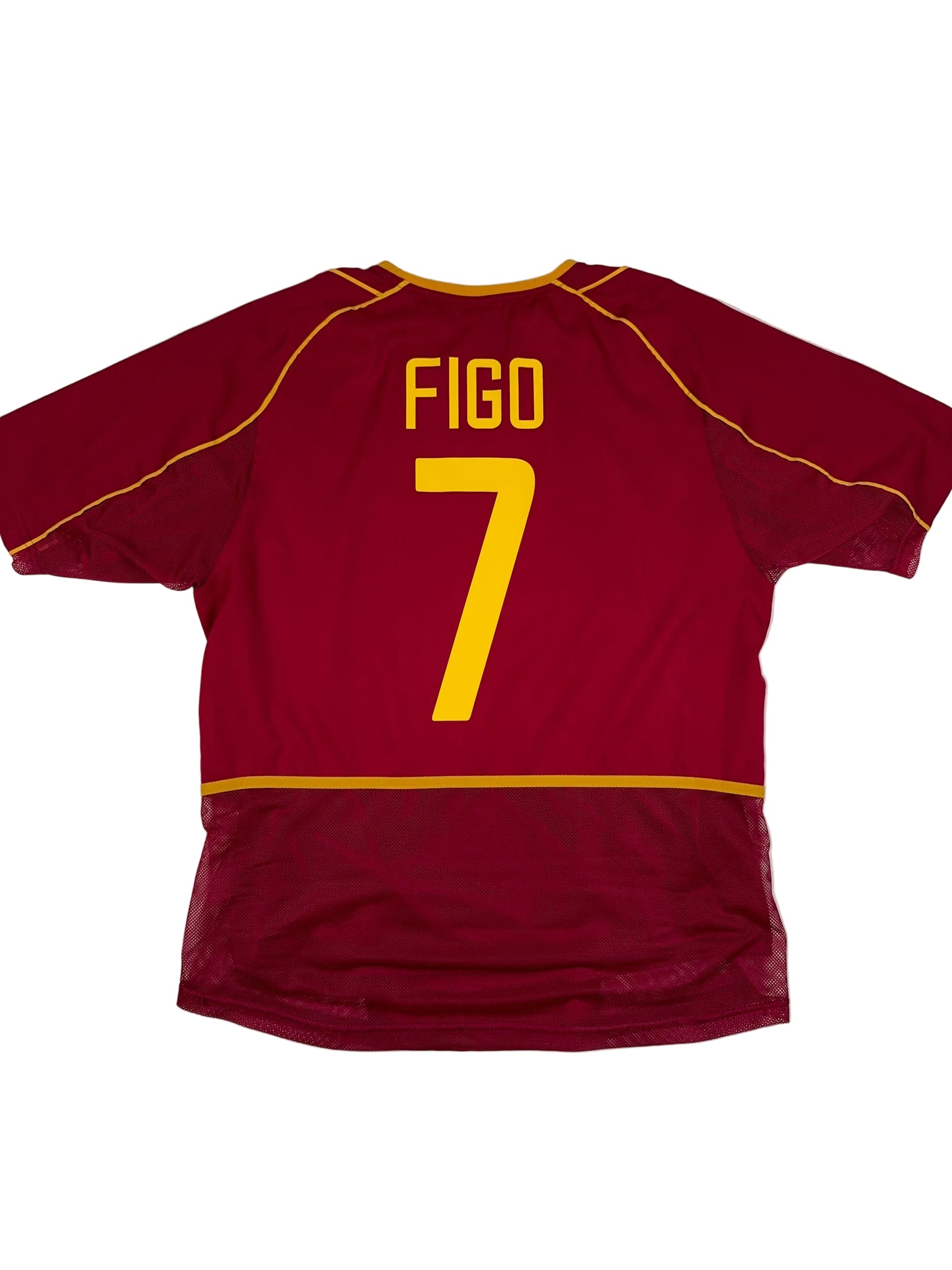 Portugal 2002/04 Figo #7 Dual Layer Home Shirt - M