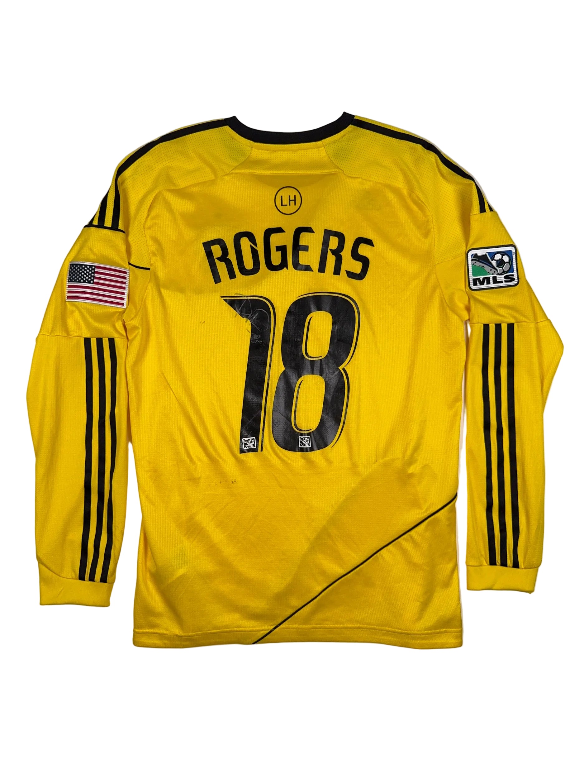 Columbus Crew 2010/11 Robbie Rogers #18 Matchworn & Signed Home Longsleeve Shirt - L