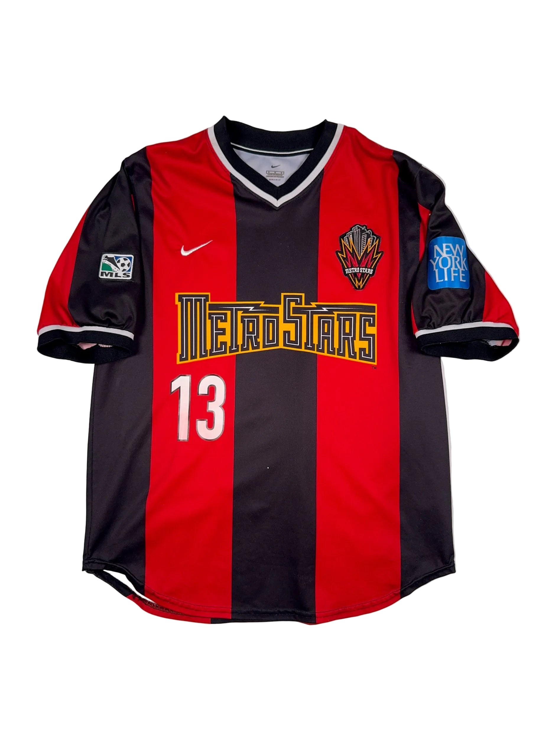 New York Metrostars 2001/02 Clint Mathis #13 Signed Away Shirt - M