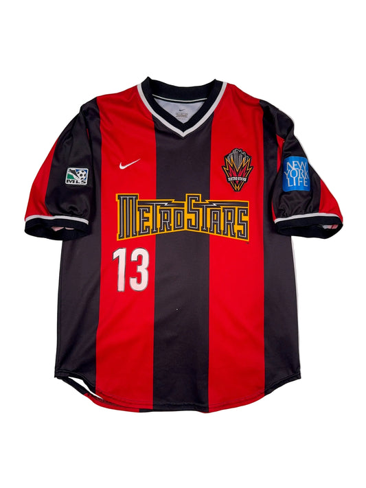 New York Metrostars 2001/02 Clint Mathis #13 Signed Away Shirt - M