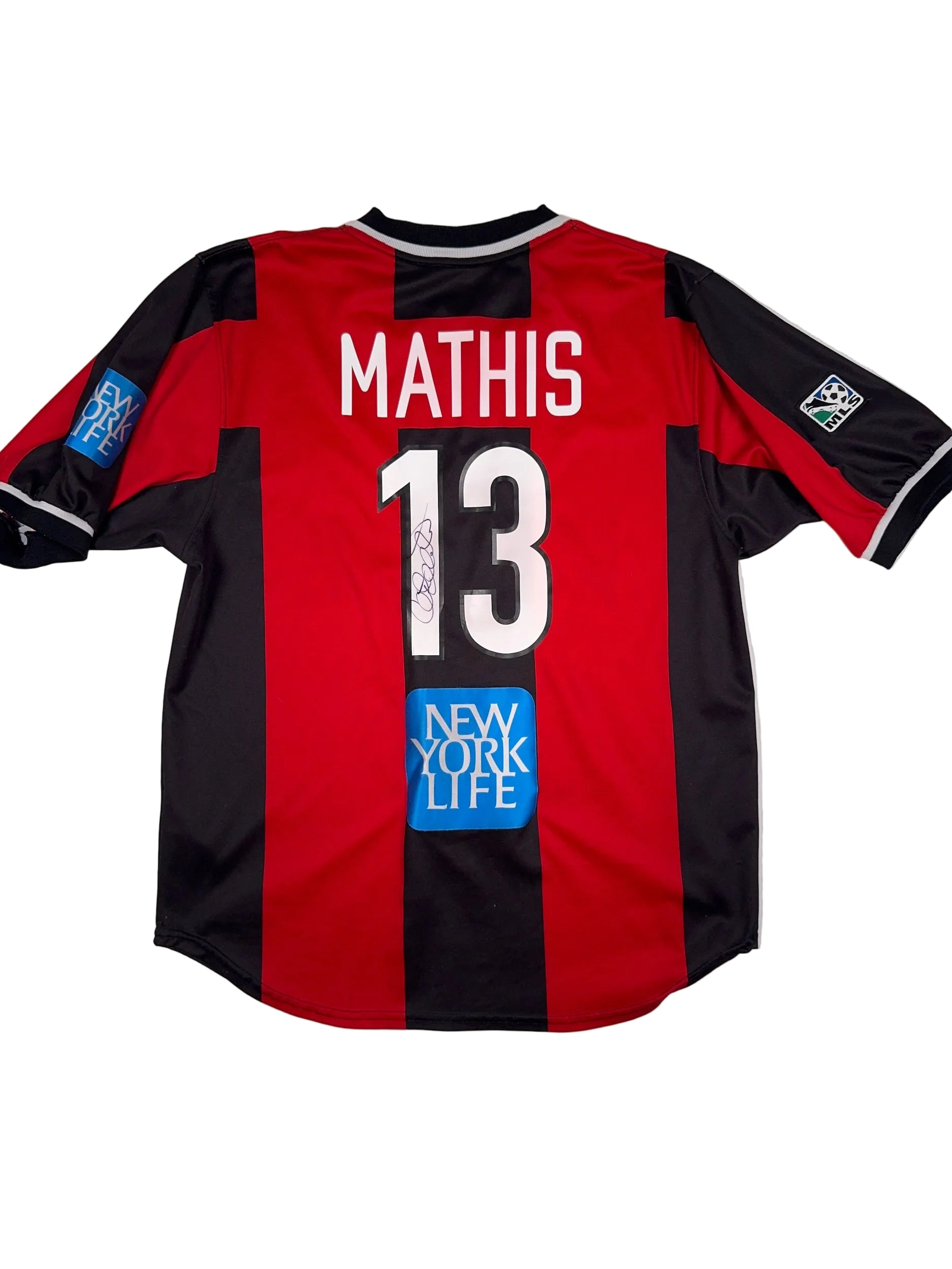 New York Metrostars 2001/02 Clint Mathis #13 Signed Away Shirt - M