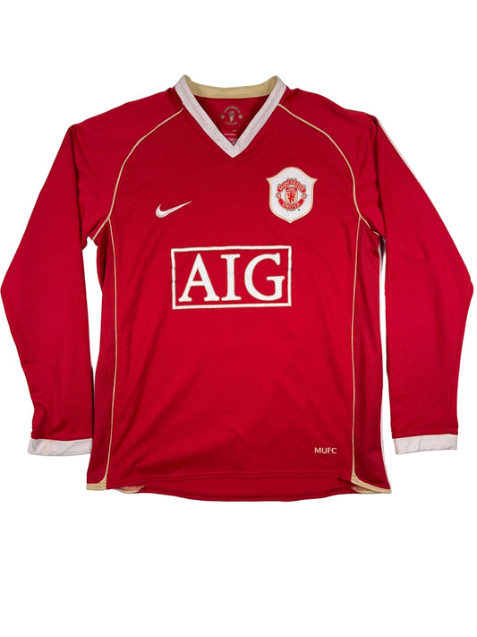 Manchester United 2006/07 Louis Saha #9 Longsleeve Home Shirt - M