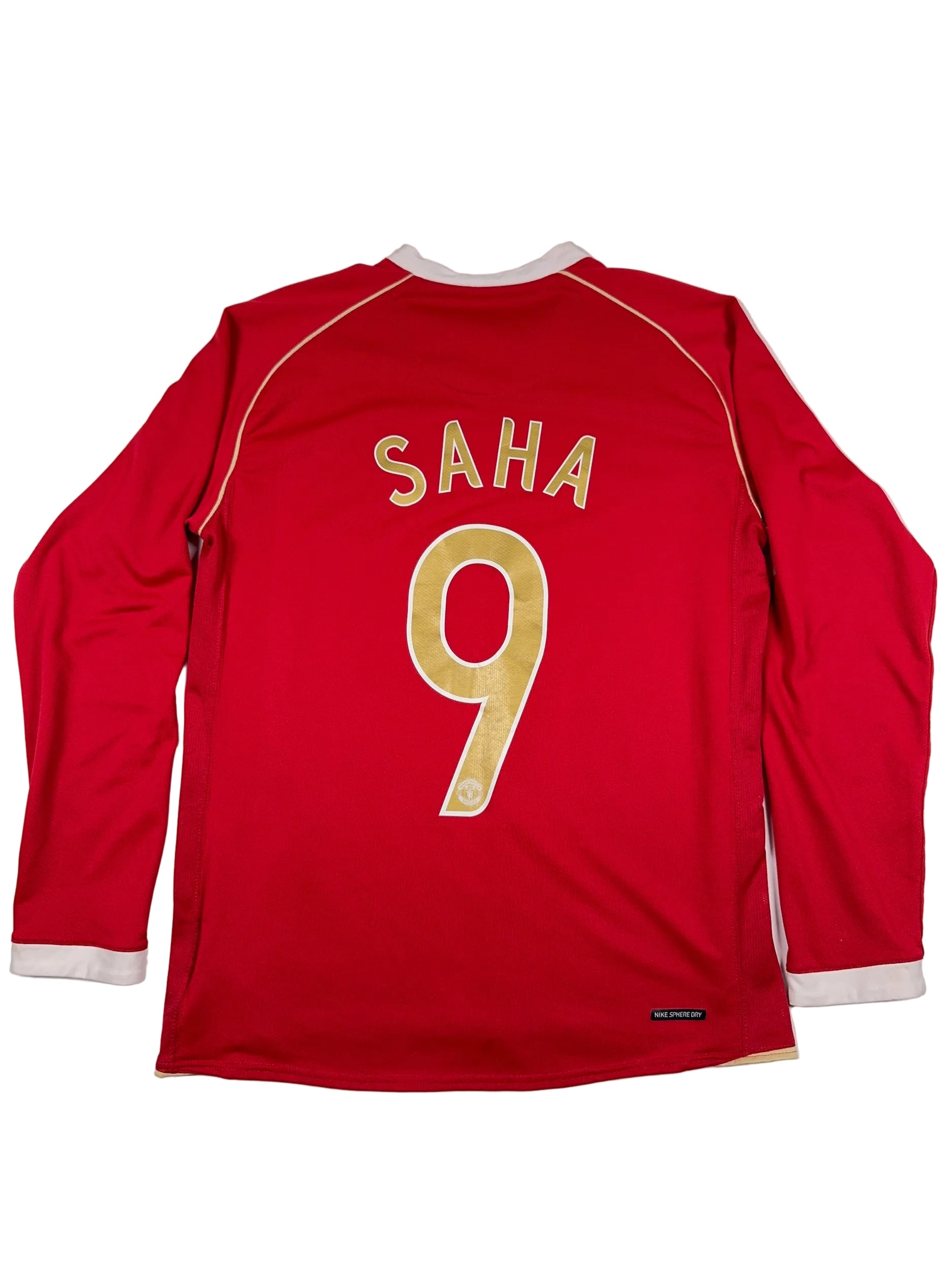 Manchester United 2006/07 Louis Saha #9 Longsleeve Home Shirt - M