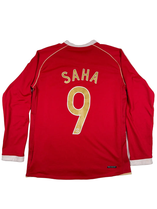 Manchester United 2006/07 Louis Saha #9 Longsleeve Home Shirt - M