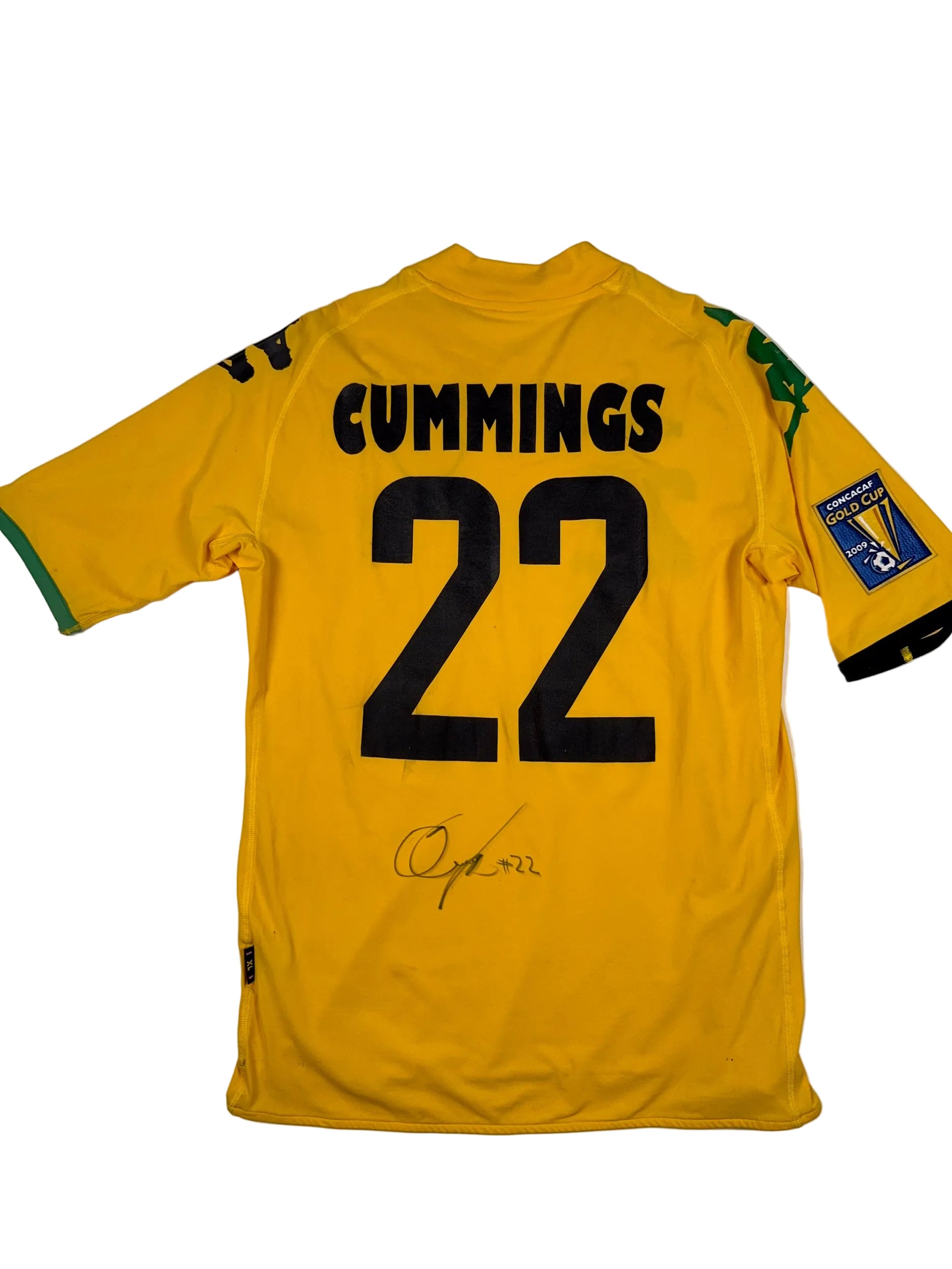 Jamaica 2009/10 Omar Cummings #22 Signed Matchworn Home Shirt