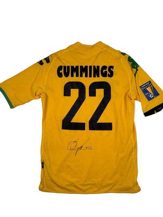 Jamaica 2009/10 Omar Cummings #22 Signed Matchworn Home Shirt