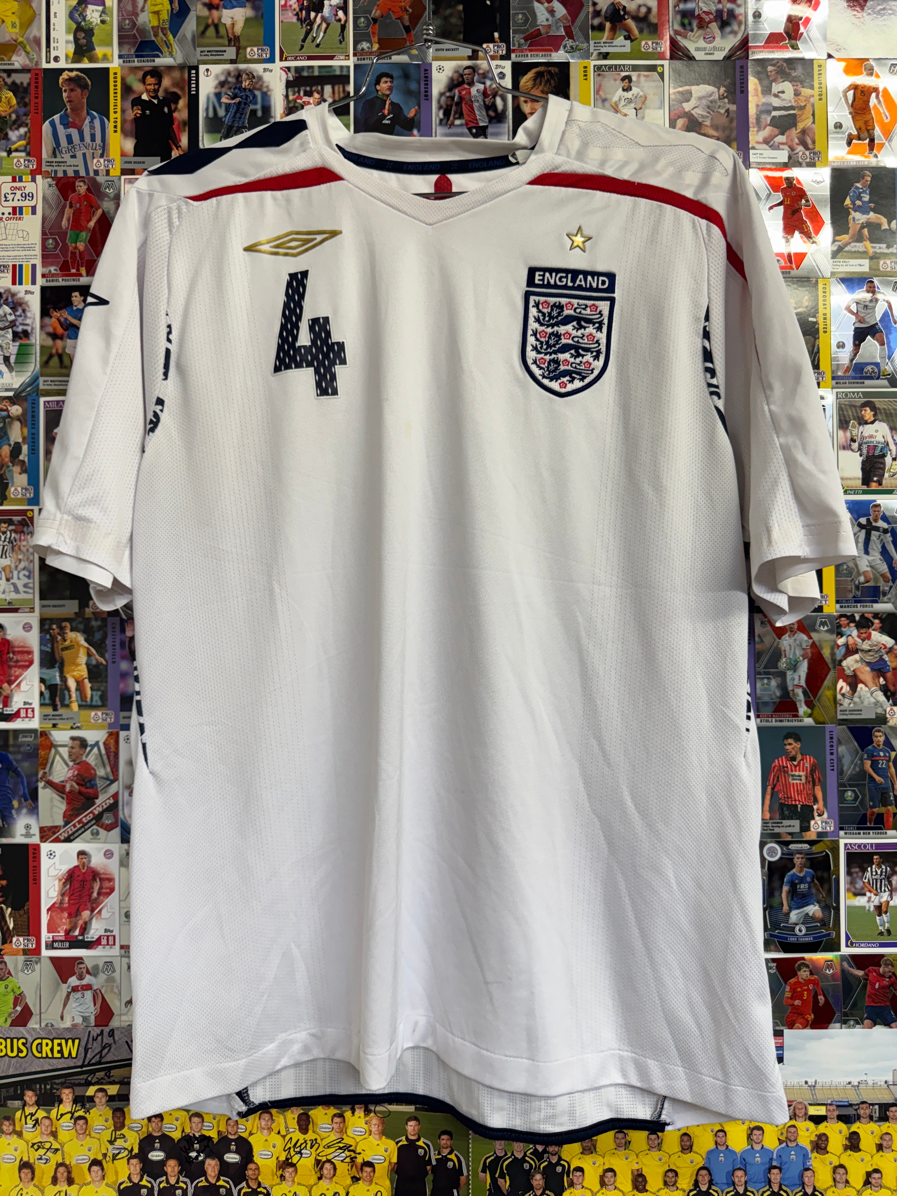 England 2007/09 Steven Gerrard #4 Home Shirt | Retro Screamers