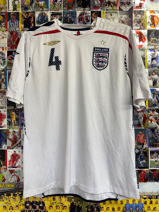 England 2007/09 Steven Gerrard #4 Home Shirt | Retro Screamers