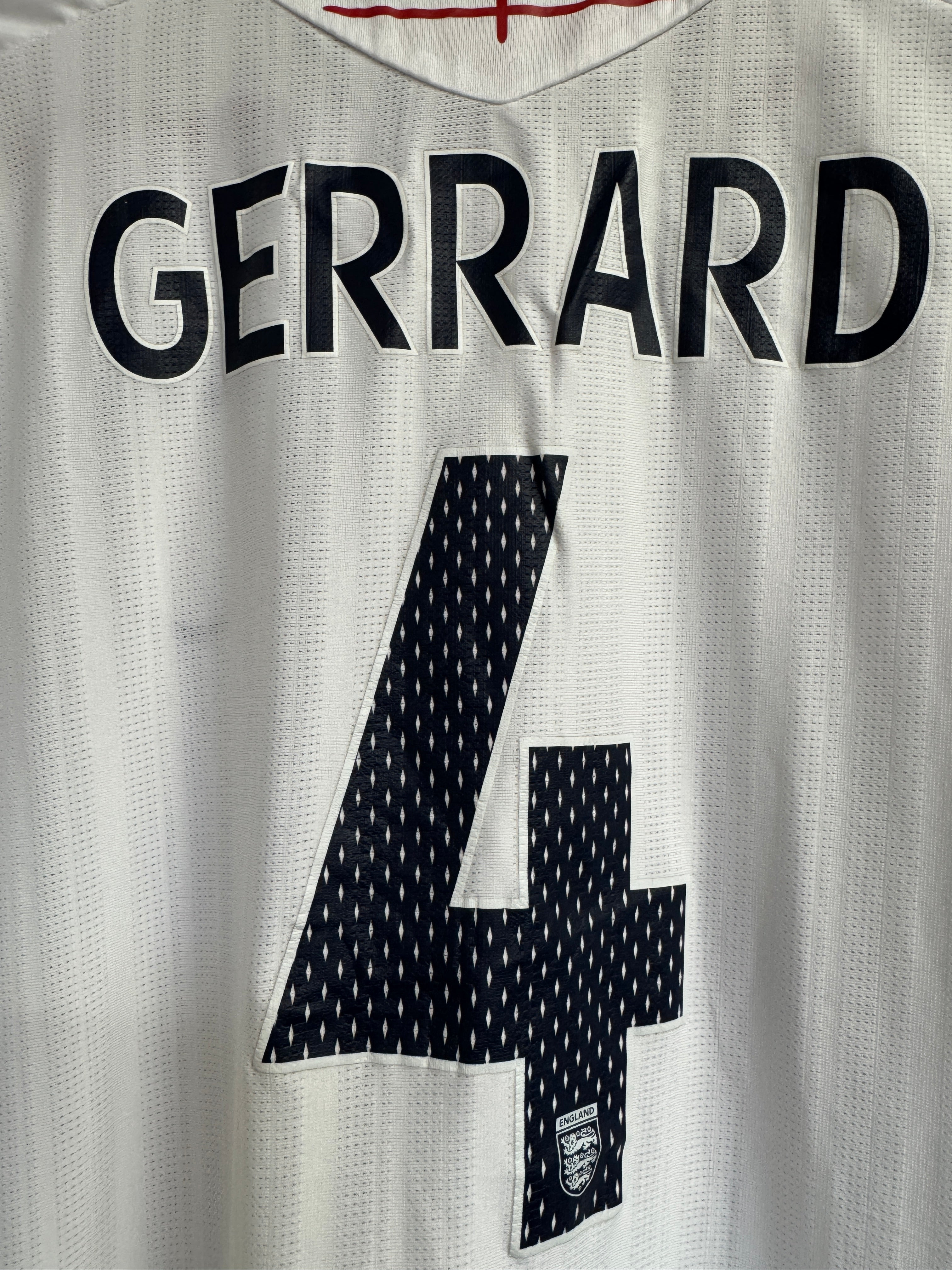 England 2007/09 Steven Gerrard #4 Home Shirt | Retro Screamers