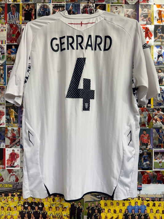 England 2007/09 Steven Gerrard #4 Home Shirt | Retro Screamers