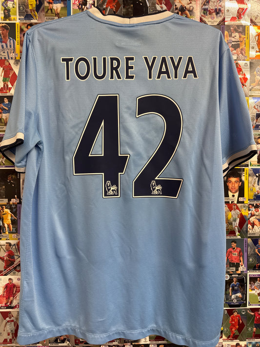 Manchester City 2013/14 Yaya Toure #42 Home Shirt - XL