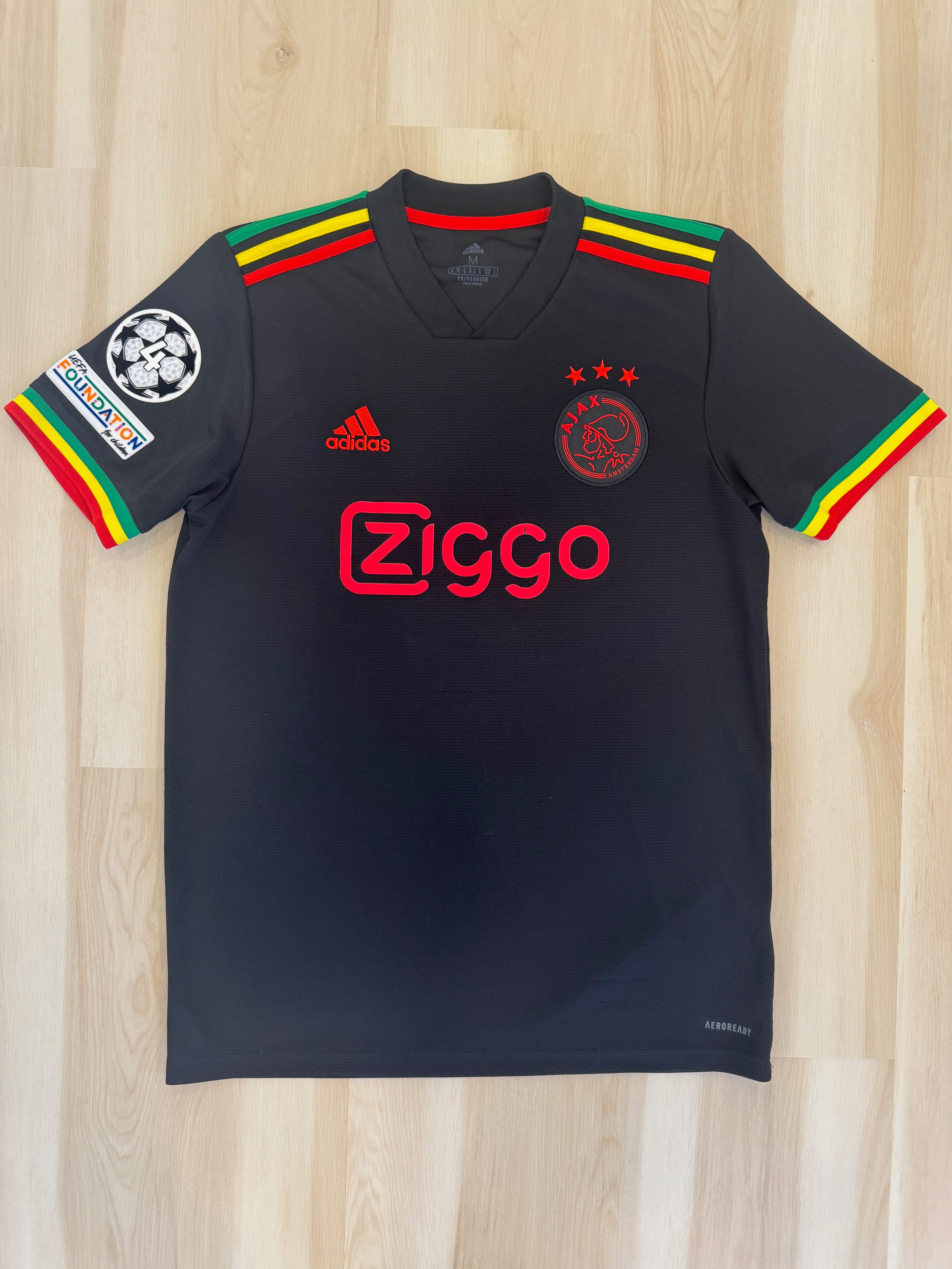 Ajax 2021 Ryan Gravenberch #8 Away Shirt w/ Patches | Retro Screamers