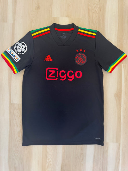 Ajax 2021 Ryan Gravenberch #8 Away Shirt w/ Patches | Retro Screamers