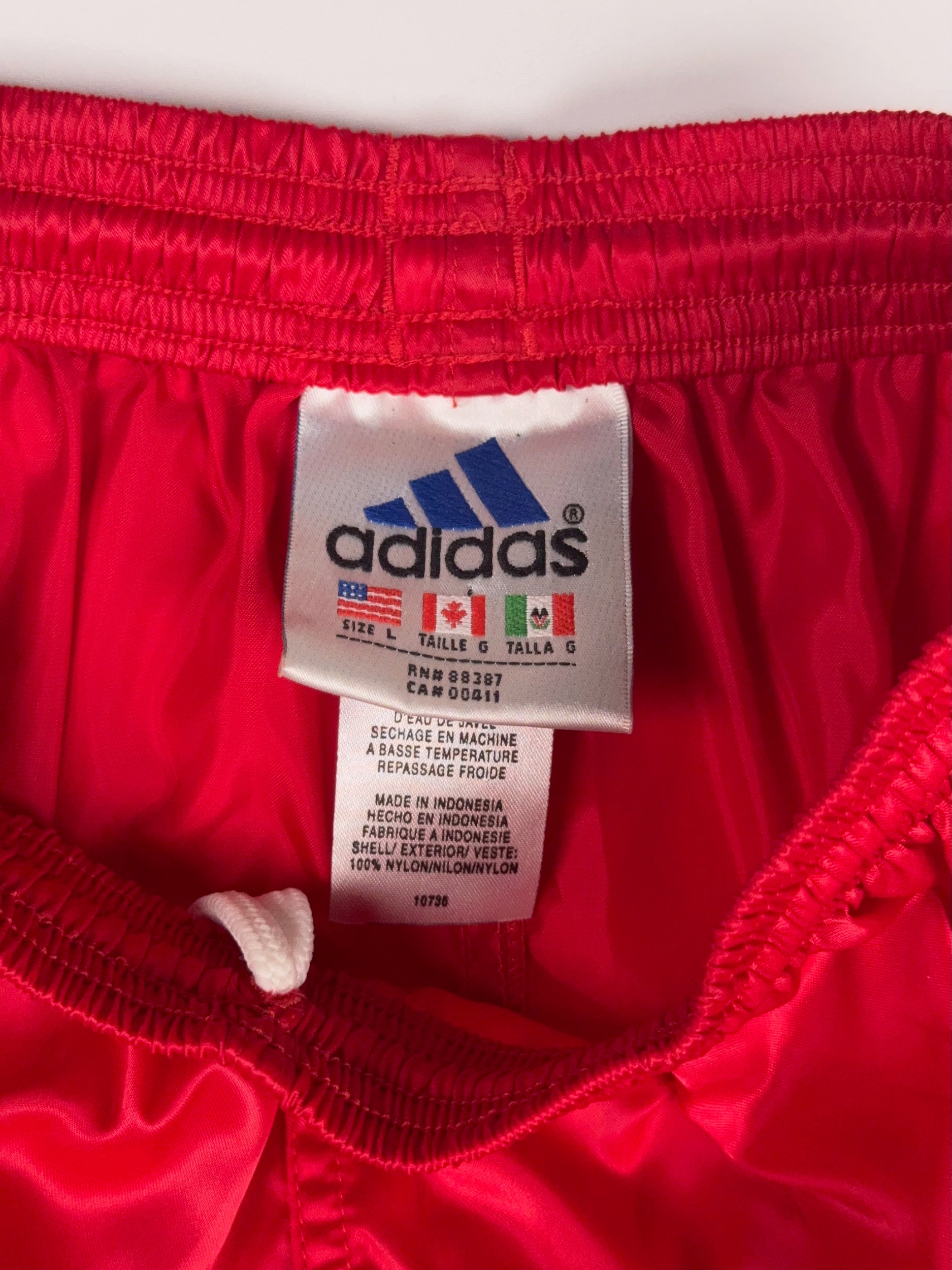 Vintage Deadstock 90er Adidas Rote Shorts - L