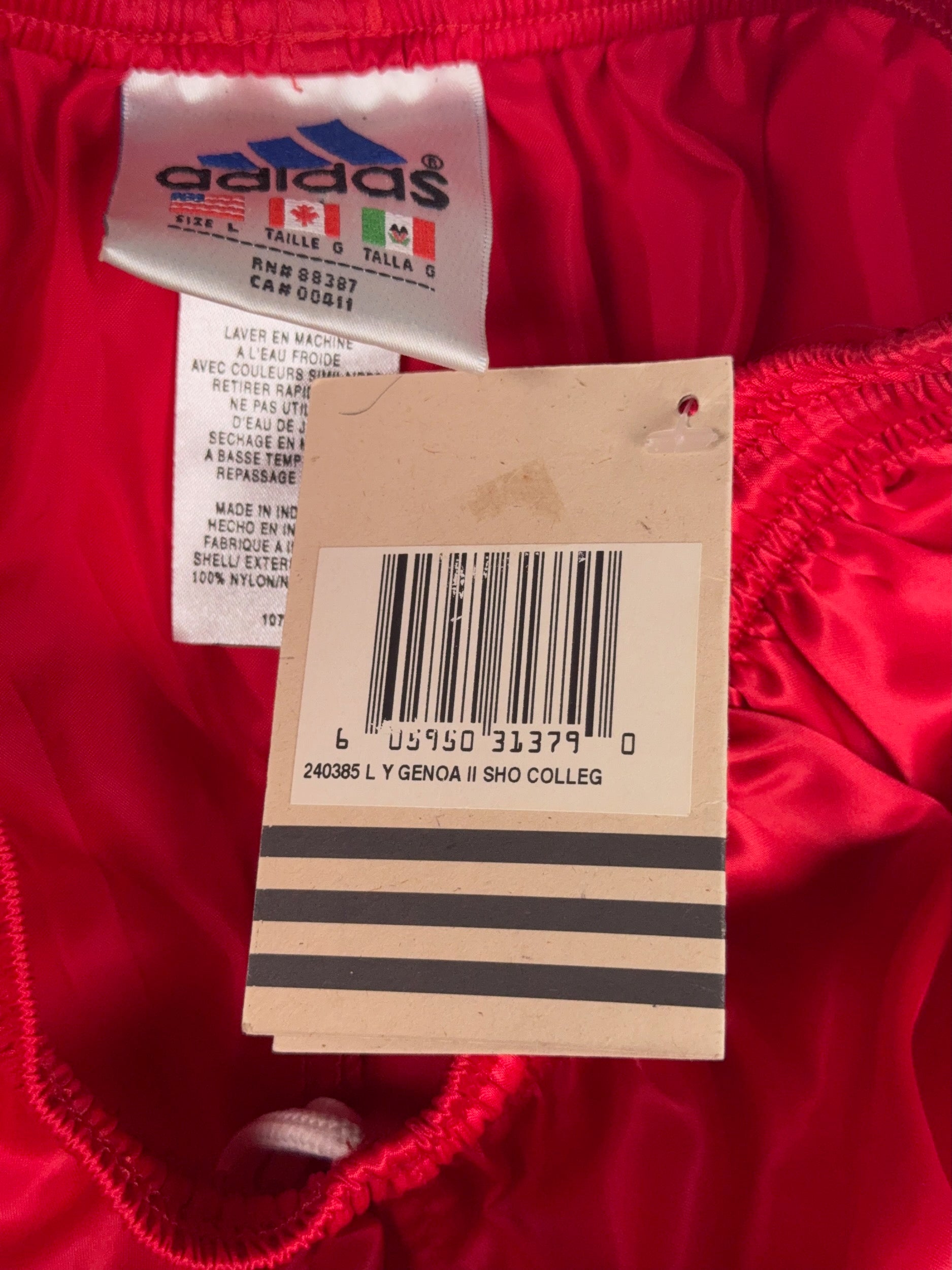 Vintage Deadstock 90er Adidas Rote Shorts - L