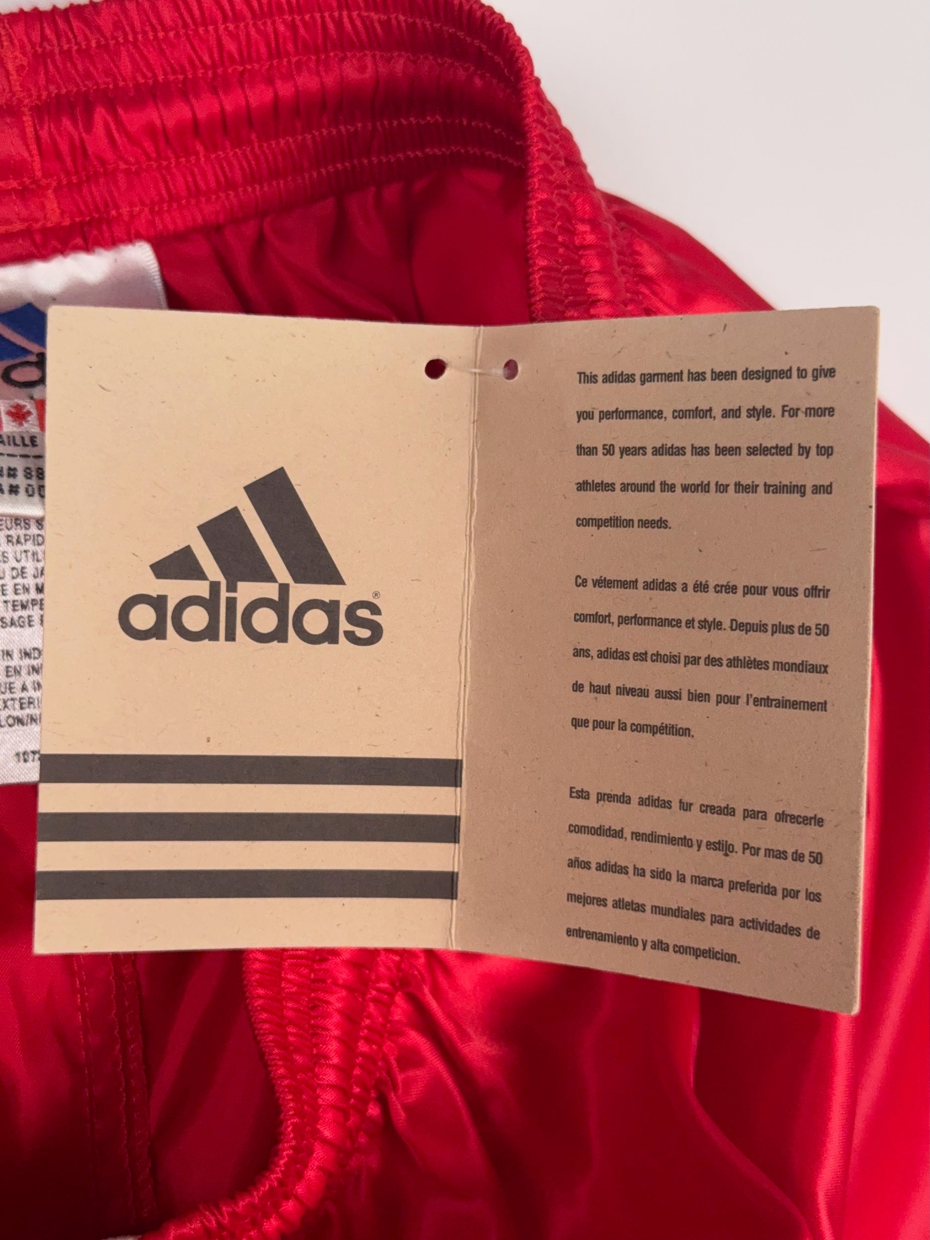 Vintage Deadstock 90er Adidas Rote Shorts - L