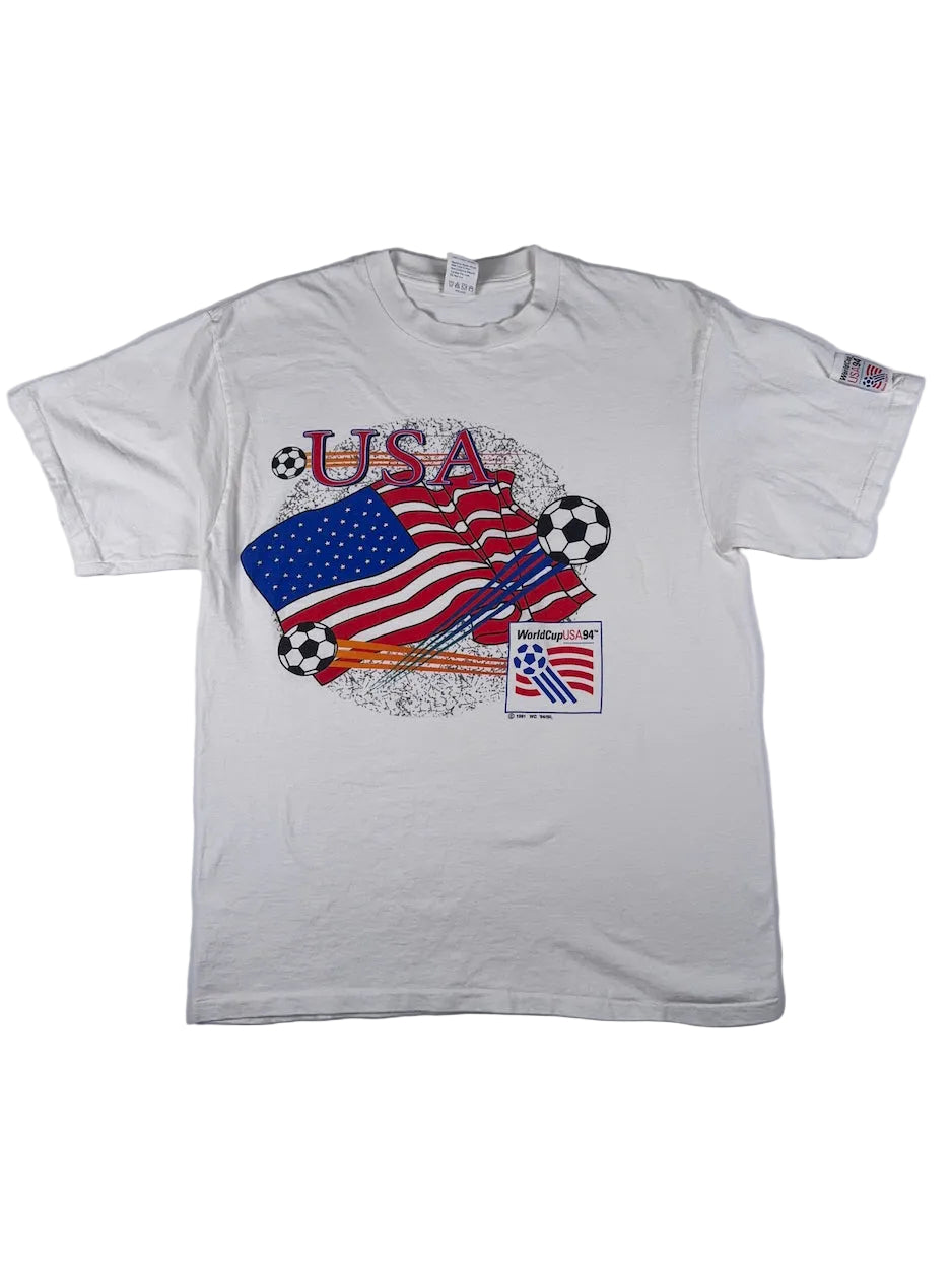 USA Vintage 1994 World Cup Flag Tee Single Stitch - L