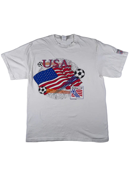 USA Vintage 1994 World Cup Flag Tee Single Stitch - L