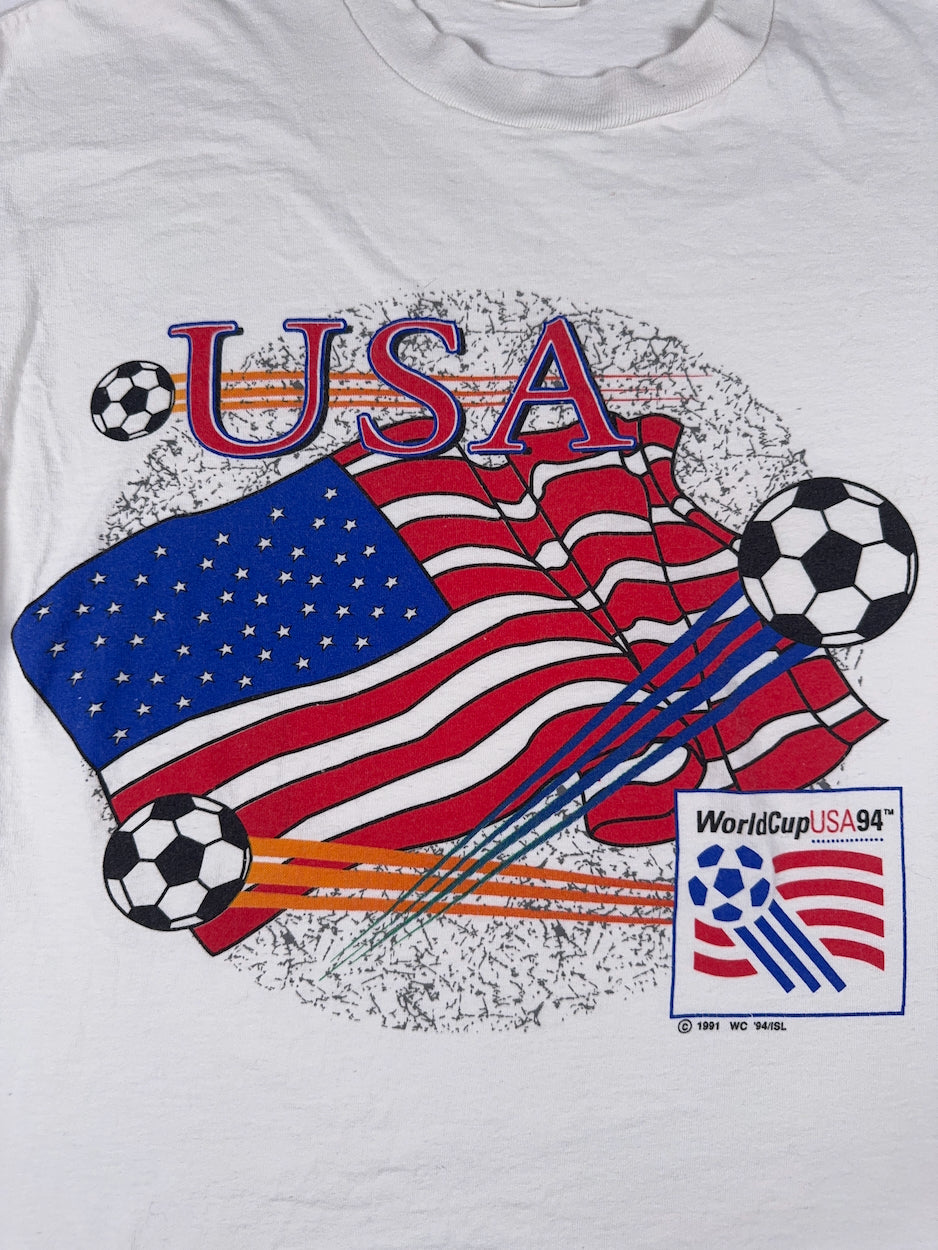 USA Vintage 1994 World Cup Flag Tee Single Stitch - L