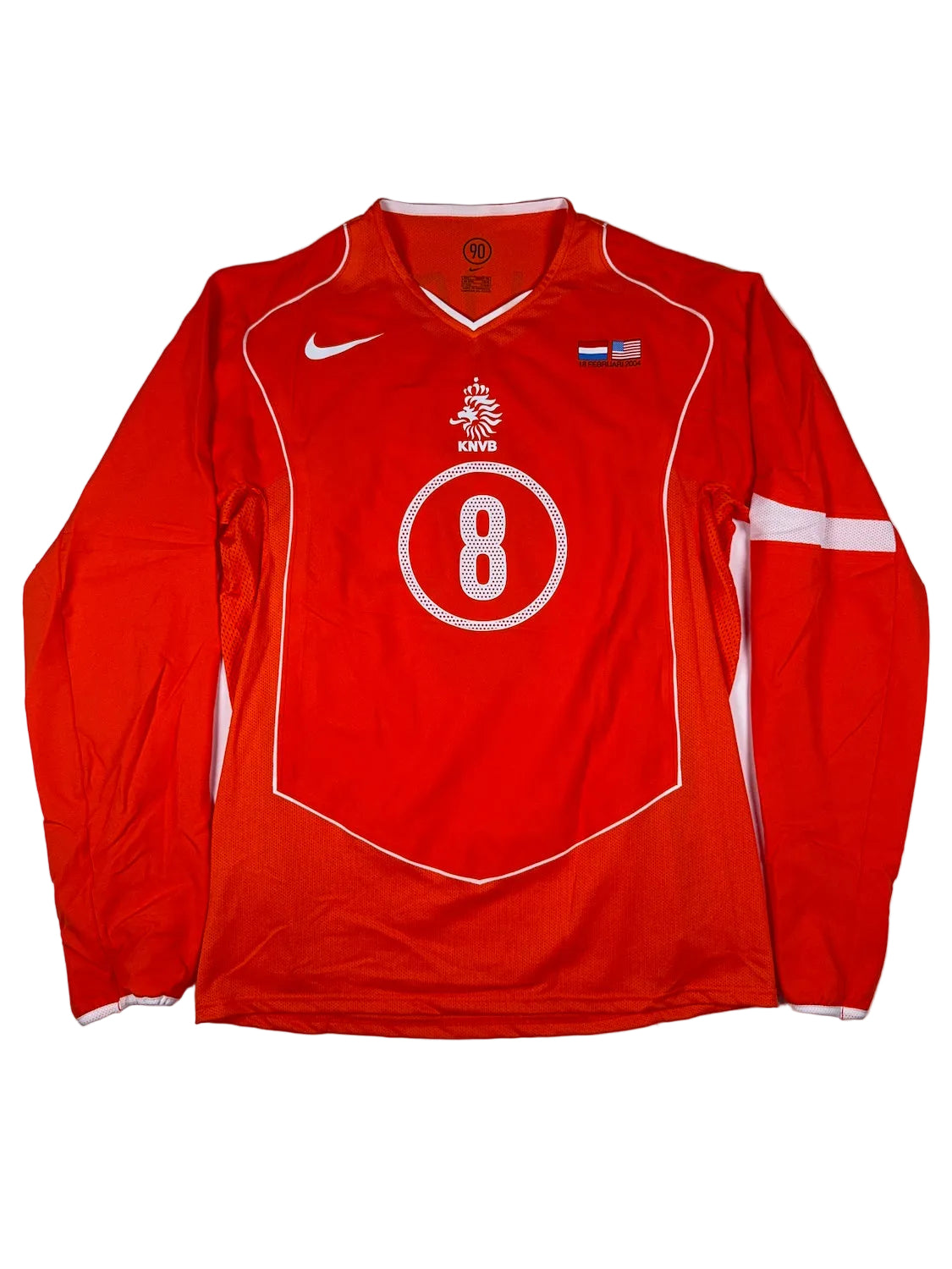 Netherlands 2004/05 Wesley Sneijder #8 Match Prepared vs USA with Tags Home Longsleeve Shirt - L