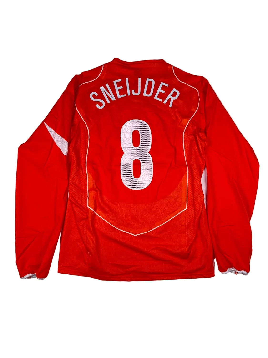 Netherlands 2004/05 Wesley Sneijder #8 Match Prepared vs USA with Tags Home Longsleeve Shirt - L