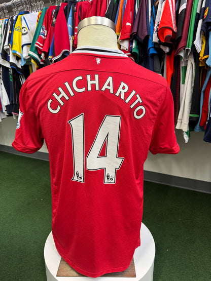 Manchester United 2011 Chicharito #14 Home w/ patches - XL