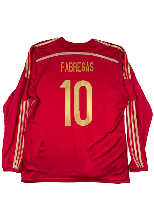 Spain 2014/15 Cesc Fabregas #10 Home Longsleeve Shirt - XL