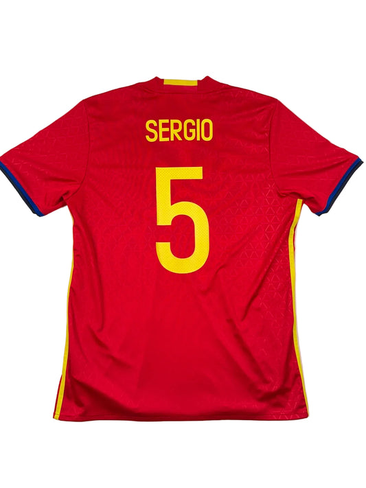 Spain 2016/17 Sergio Busquets #5 Home Shirt - L