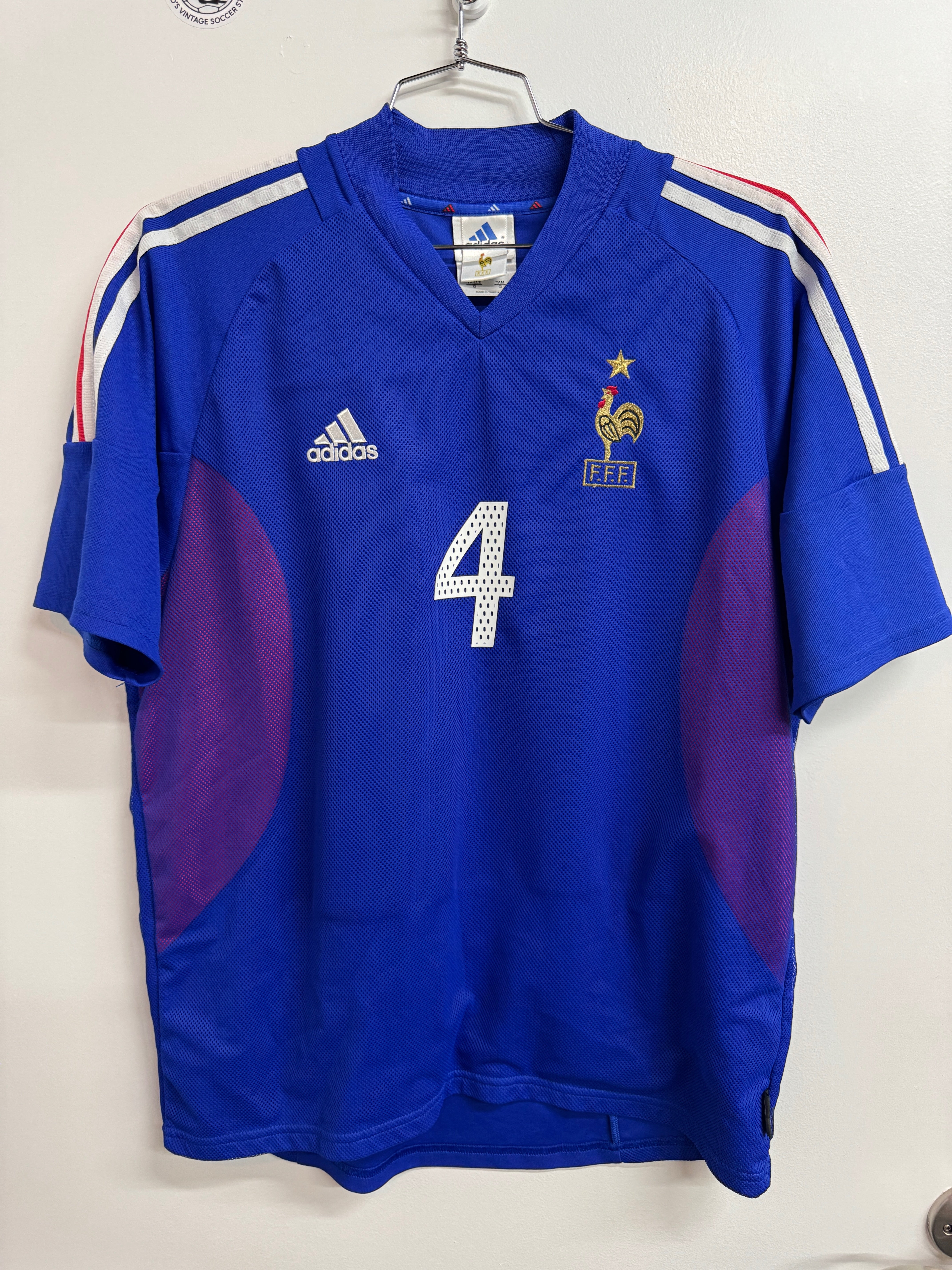 France 2002 Vieira #4 Home Shirt - L