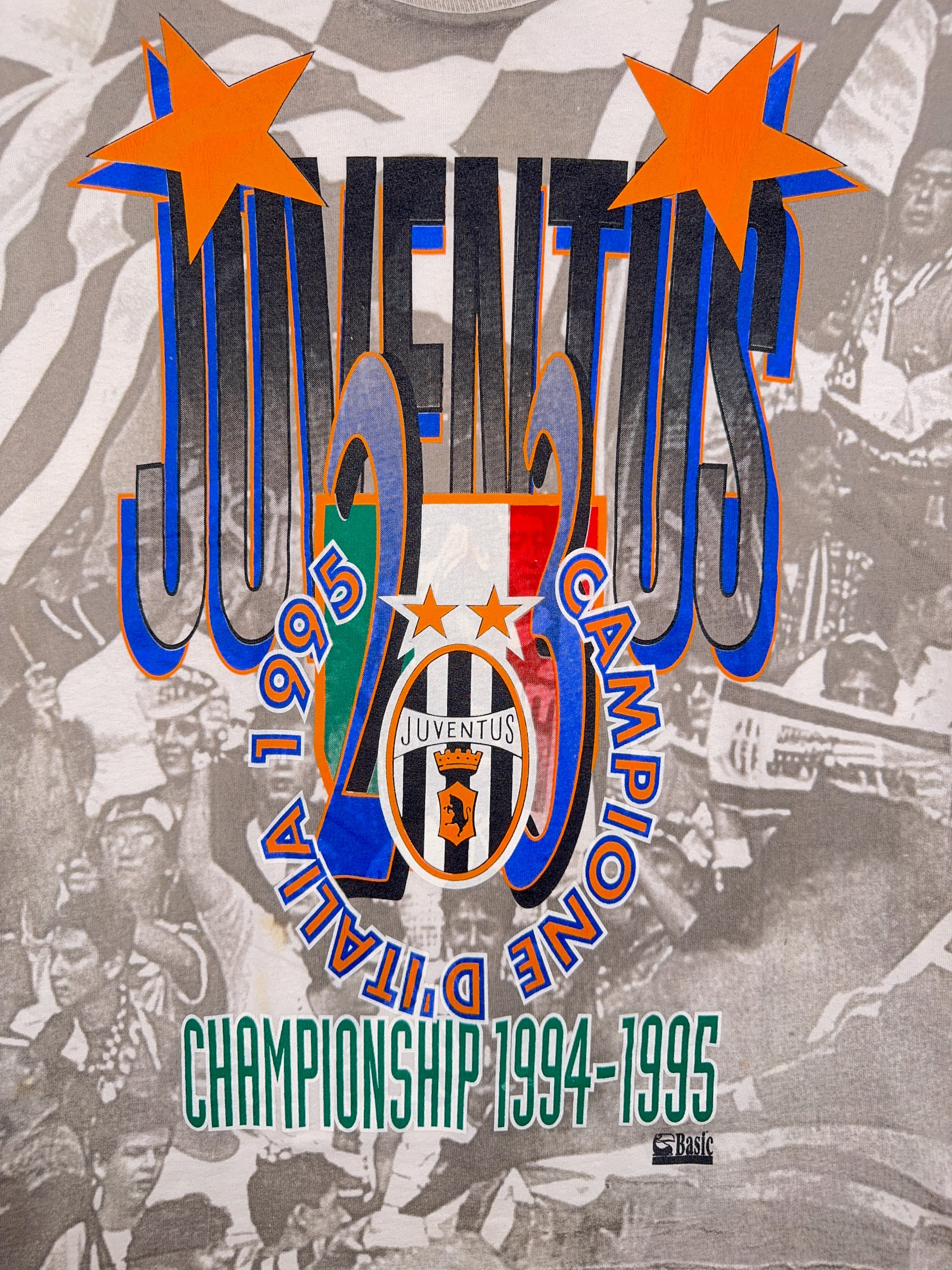 Juventus 1995 Italian Champions AOP Tee Single Stitch - L