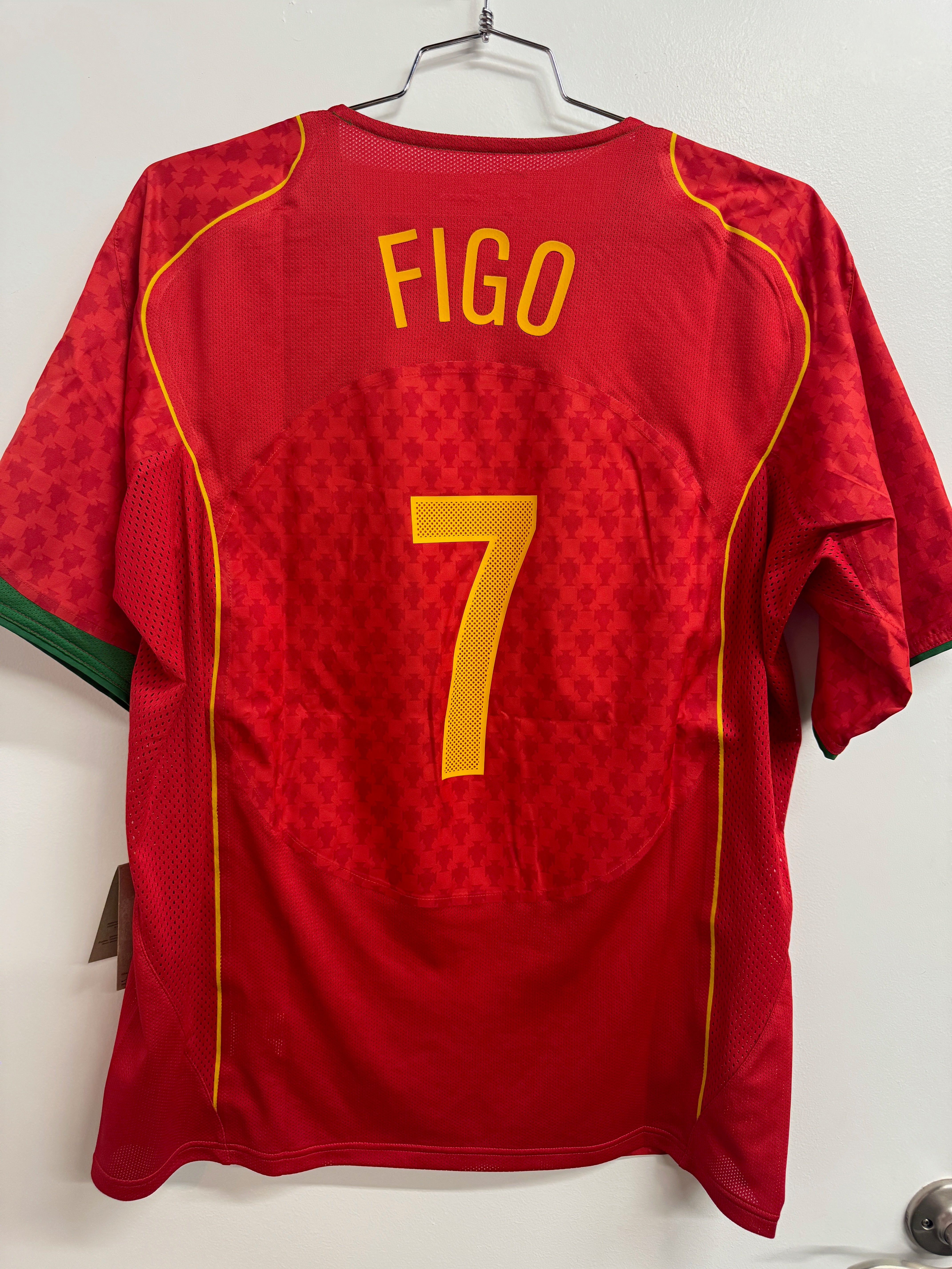 Portugal 2004 Figo #7 Home Reissue - XL