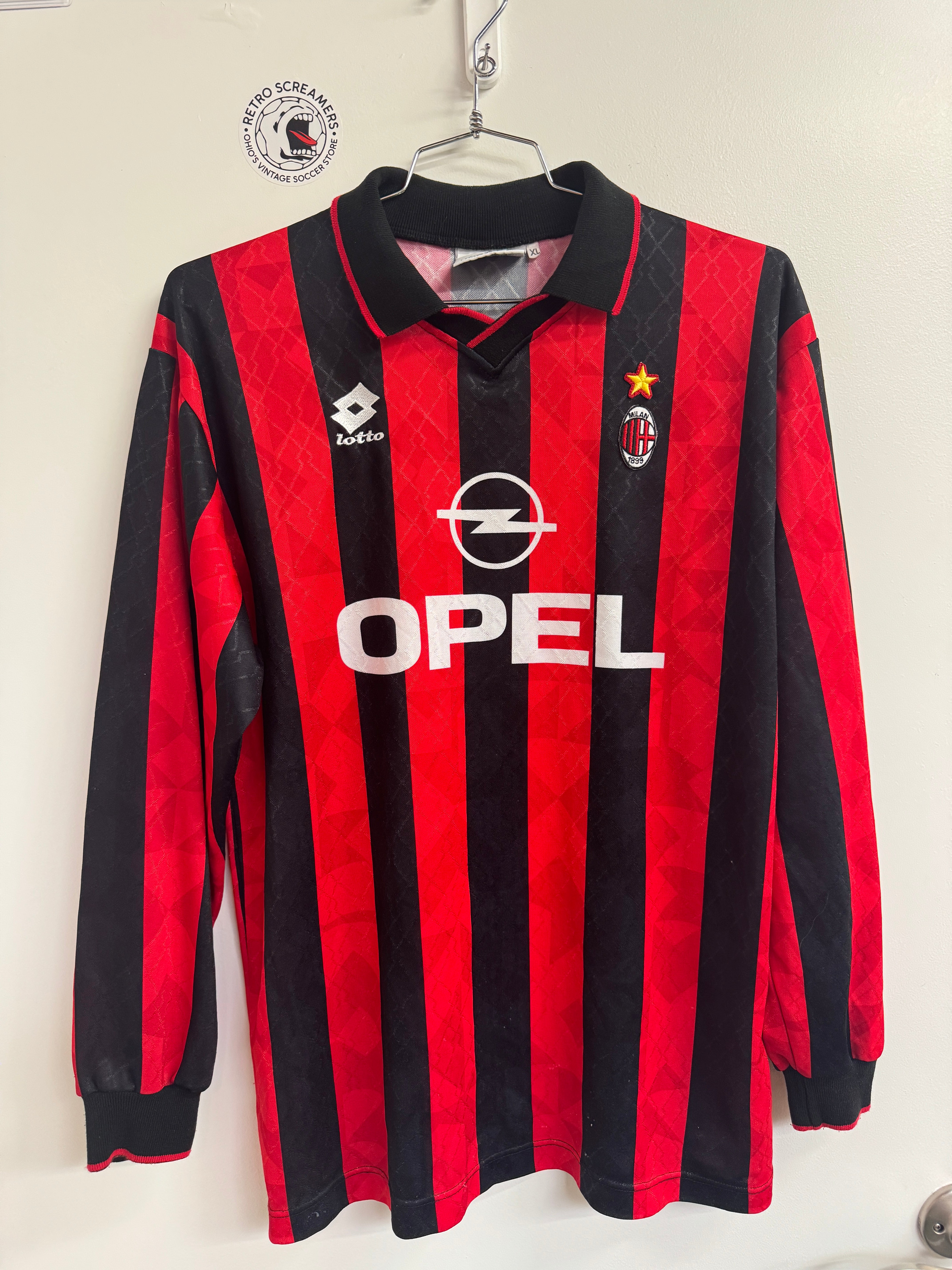 AC Milan 1995 Home Longsleeve Shirt - XL
